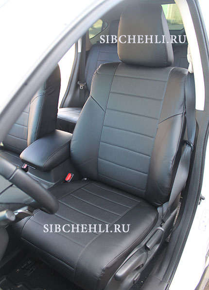 Чехлы на передние сиденья Honda CR-V 4 черная экокожа
