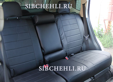 Чехлы на задние сиденья Honda CR-V 4 черная экокожа