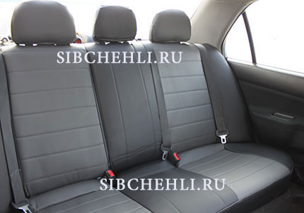 Чехлы на задние сиденья Mitsubishi Lancer 9 черносерая экокожа