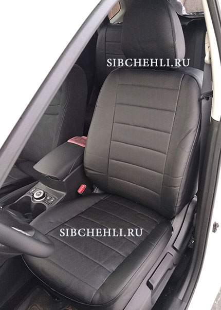 Чехлы на передние сиденья Nissan Xtrail T32 черная экокожа
