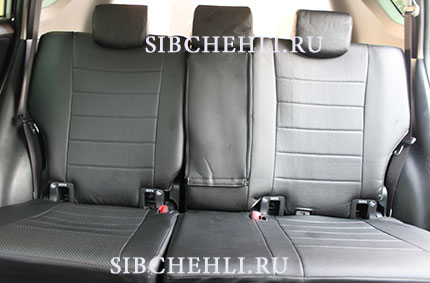 Чехлы на задние сиденья Toyota Rav4 4 поколение, черная экокожа